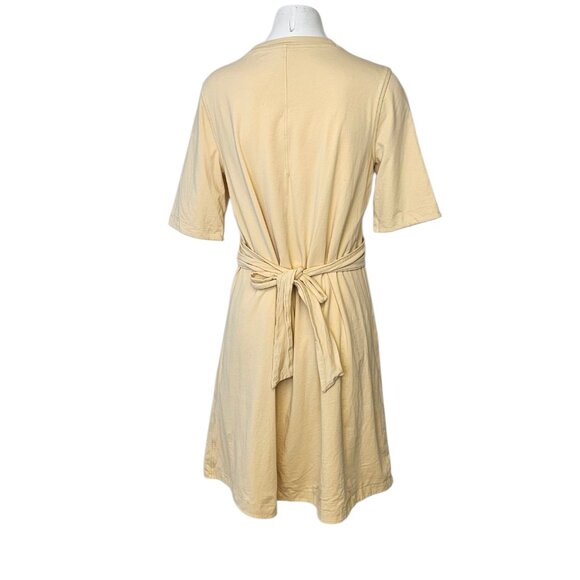 Lululemon Cotton Wrap-Front T-Shirt Dress Prosecco, Yellow, Stretch, Size 8 - Picture 4 of 7